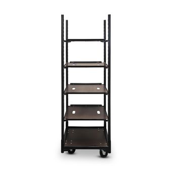 Carro de venta móvil negro para presentación